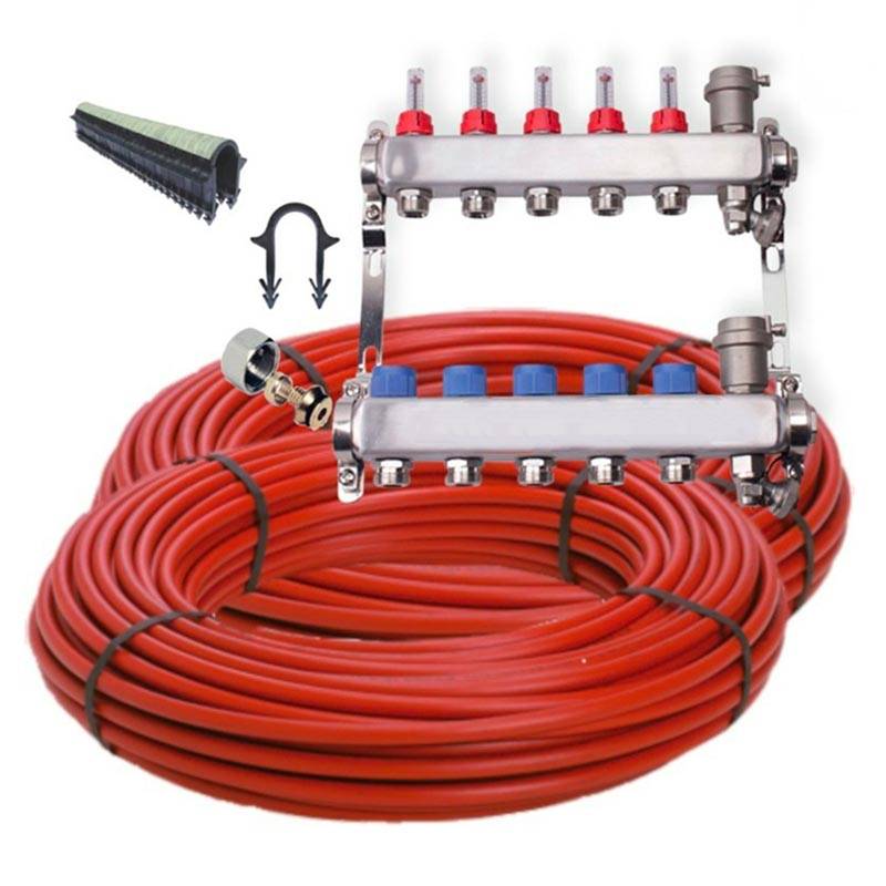 Collecteurs plancher chauffant 8 raccords eurocone PER 16x1,5 4 d/éparts m/âle 3//4 Kit Collecteur INOX 1 PCBT