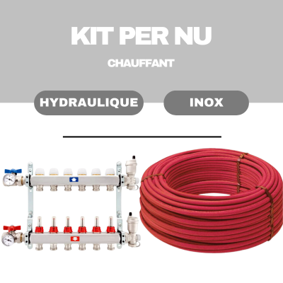 Kit plancher chauffant hydraulique 30 a 120 m² collecteur inox - tube PER