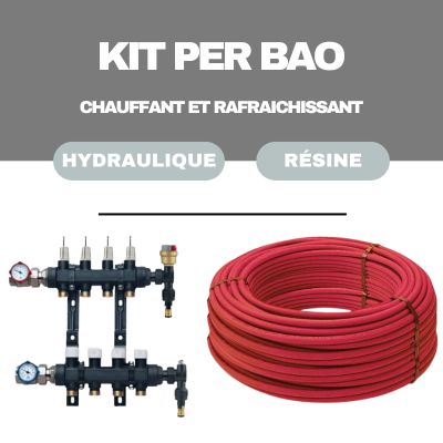 Kit plancher chauffant hydraulique 30 a 120 m² collecteur résine - tube PER BAO