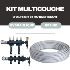 Kit plancher chauffant hydraulique 30 a 120 m² collecteur résine - tube multicouche Kit plancher chauffant hydraulique 30 a 120 m² collecteur résine - tube multicouche