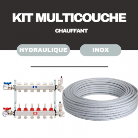 Kit plancher chauffant hydraulique 30 à 120 m² collecteur Inox - tube multicouche Kit plancher chauffant hydraulique 30 à 120 m² collecteur Inox - tube multicouche
