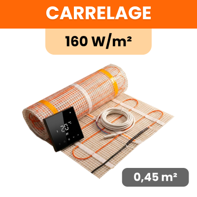 Kit plancher électrique sous carrelage - Thermostat - 160W/m²