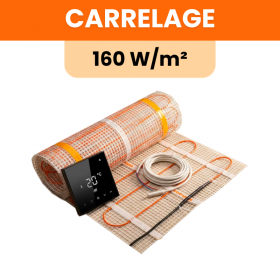 Kit plancher électrique sous carrelage - Thermostat - 160W/m²